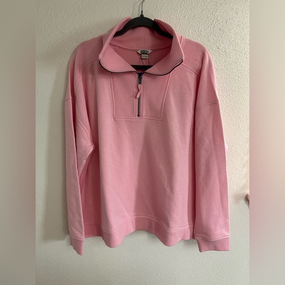 Eddie Bauer Tops - Eddie Bauer Quarter Zip Pullover Sweatshirt Pink Womens Size XXL